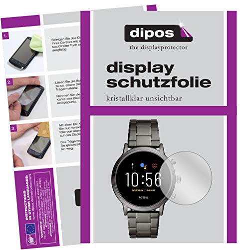 dipos I 2x Schutzfolie klar kompatibel mit Fossil Gen 5 Smartwatch Folie Displayschutzfolie von dipos