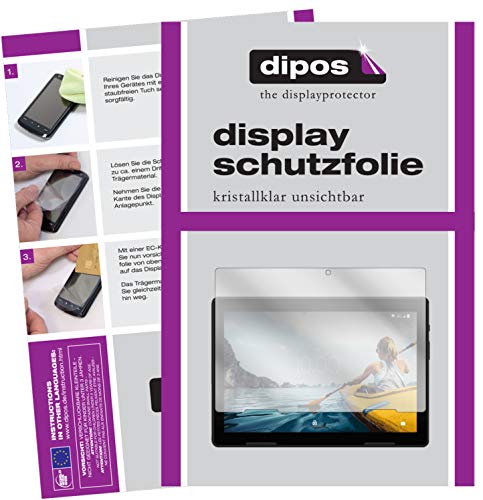 dipos I 2X Schutzfolie klar kompatibel mit Medion Life P10710 10 Zoll Tablet Folie Displayschutzfolie von dipos