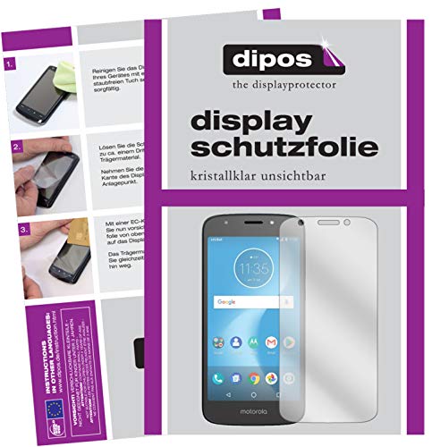dipos I 2X Schutzfolie klar kompatibel mit Motorola Moto E5 Play SD425 Folie Displayschutzfolie von dipos