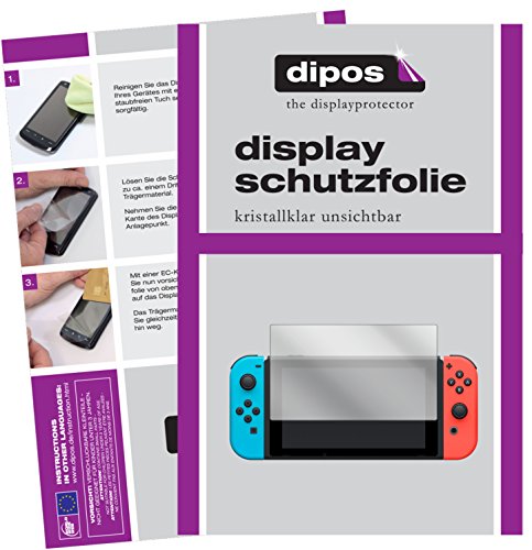 dipos I 2X Schutzfolie klar kompatibel mit Nintendo Switch Folie Displayschutzfolie von dipos