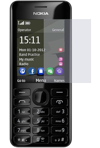 dipos I 2X Schutzfolie klar kompatibel mit Nokia Asha 206 Dual SIM Folie Displayschutzfolie von dipos