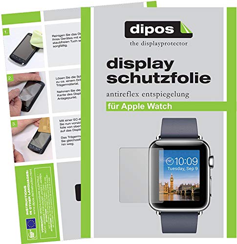 dipos I 2X Schutzfolie matt kompatibel mit Apple Watch 38mm Folie Displayschutzfolie von dipos