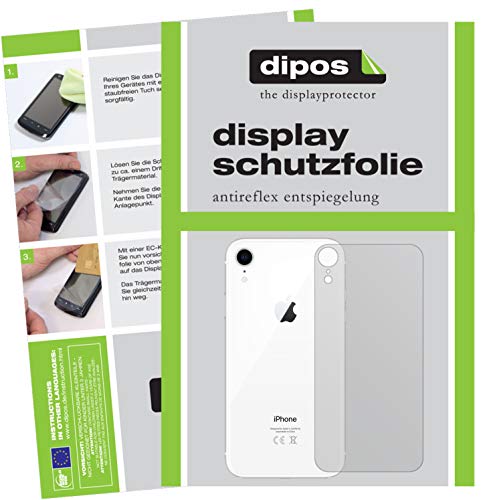 dipos I 2X Schutzfolie matt kompatibel mit Apple iPhone XR Rückseite Folie Displayschutzfolie von dipos