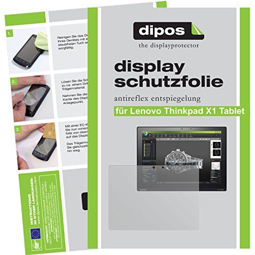 dipos I 2X Schutzfolie matt kompatibel mit Lenovo ThinkPad X1 Tablet Folie Displayschutzfolie von dipos