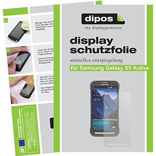 dipos I 2X Schutzfolie matt kompatibel mit Samsung Galaxy S5 Active Folie Displayschutzfolie von dipos