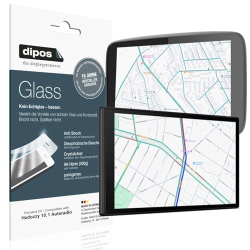 dipos I 2x Displayschutz 9H klar kompatibel mit Hodozzy 10.1 Autoradio Schutzfolie Anti-Shock Folie von dipos