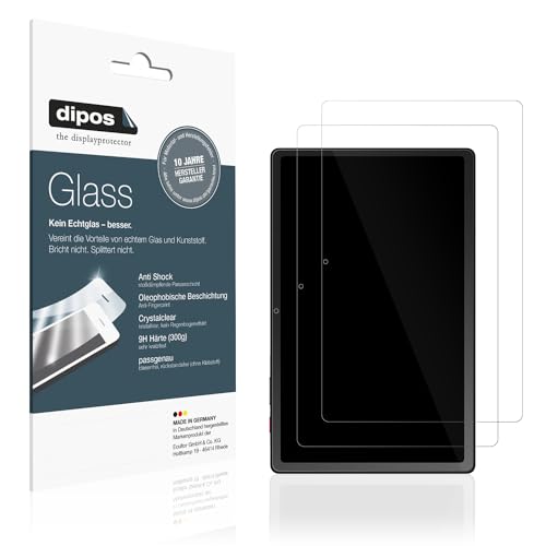 dipos I 2x Displayschutz 9H klar kompatibel mit Telekom T Tablet Schutzfolie Anti-Shock Folie von dipos