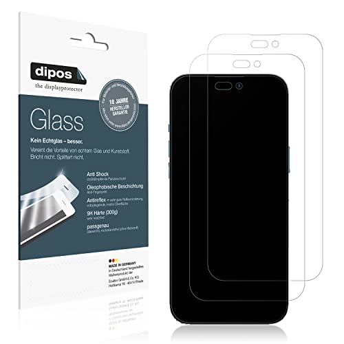 dipos I 2x Displayschutz 9H matt kompatibel mit Apple iPhone 15 Schutzfolie Anti-Shock Folie von dipos