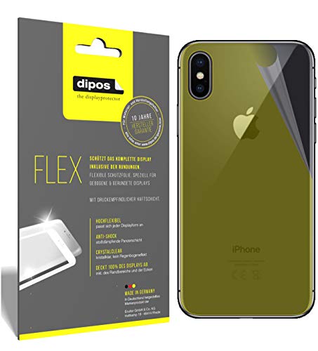 dipos I 3X Schutzfolie 100% kompatibel mit Apple iPhone XS Rückseite Folie (Vollständige Displayabdeckung) Displayschutzfolie von dipos