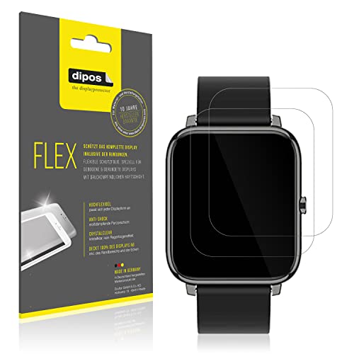 dipos I 3X Schutzfolie 100% kompatibel mit Popglory Smartwatch Folie I 3D Full Cover Displayschutzfolie von dipos