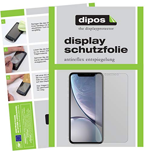 dipos I 4X Schutzfolie matt kompatibel mit Apple iPhone XR Folie Displayschutzfolie (2X Vorderseite + 2X Rückseite) von dipos