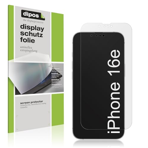 dipos I 4x Schutzfolie matt passend für Apple iPhone 16e Folie Displayschutzfolie, Ultra-Dünn, Case-Friendly, Fingerprint-Kompatibel dipos I 4x Schutzfolie matt passend für Apple iPhone 16e Folie Displayschutzfolie, Ultra-Dünn, Case-Friendly, Fingerprint-Kompatibel von dipos