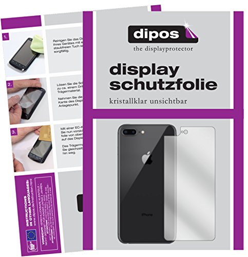 dipos I 6X Schutzfolie klar kompatibel mit Apple iPhone 8 Plus Rückseite Folie Displayschutzfolie von dipos