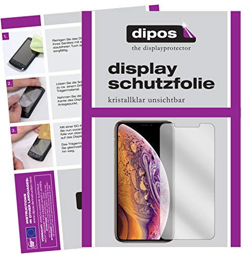 dipos I 6X Schutzfolie klar kompatibel mit Apple iPhone XS Folie Displayschutzfolie (3X Vorder- & 3X Rückseite) von dipos