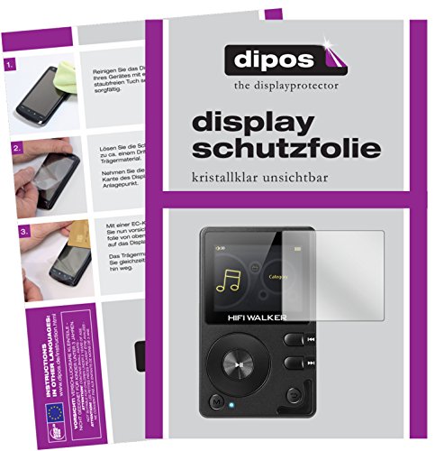 dipos I 6X Schutzfolie klar kompatibel mit HiFi Walker H2 MP3-Player Folie Displayschutzfolie von dipos