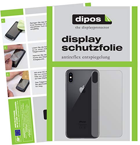 dipos I 6X Schutzfolie matt kompatibel mit Apple iPhone XS Max Rückseite Folie Displayschutzfolie von dipos