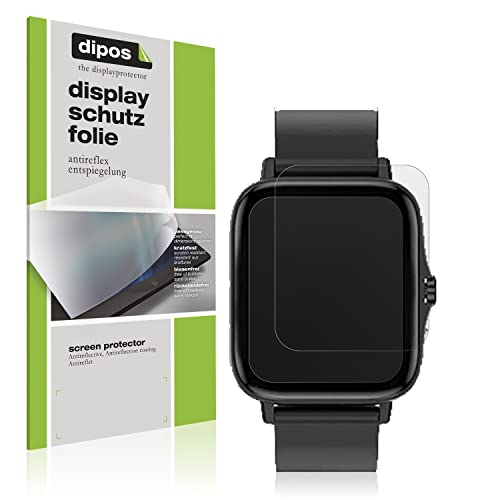dipos I 6x Schutzfolie matt kompatibel mit Kaseemi 1,7 Zoll Smartwatch Folie Displayschutzfolie (bewusst kleiner als das Glas, da dieses gewölbt ist) von dipos