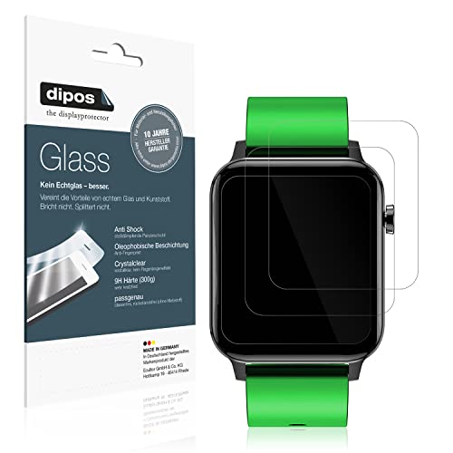 dipos I 9H Displayschutz kompatibel mit Judneer 1,4 Zoll Smartwatch Schutzfolie Anti-Shock Folie (Kleiner als das Glas, da Dieses gewölbt ist) von dipos