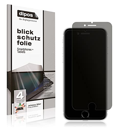 dipos I Blickschutzfolie kompatibel mit Apple iPhone SE 3.Gen (2022) Display-Schutzfolie matt mit 4-Wege Sichtschutz-Effekt (bewusst Kleiner als das Glas, da Dieses gewölbt ist) von dipos