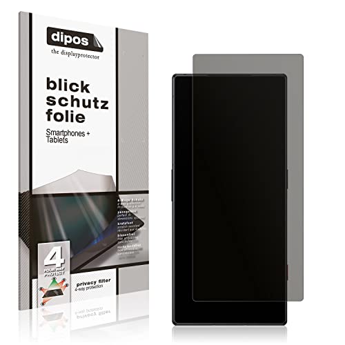 dipos I Blickschutzfolie kompatibel mit Nubia Red Magic 8 Pro Display-Schutzfolie matt mit 4-Wege Sichtschutz-Effekt (bewusst Kleiner als das Glas, da Dieses gewölbt ist) von dipos