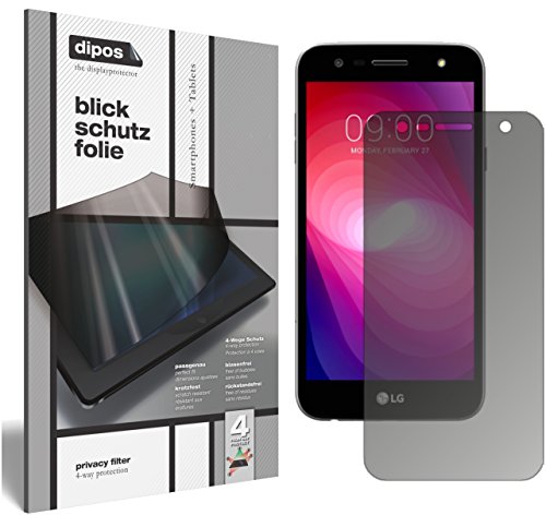 dipos I Blickschutzfolie matt kompatibel mit LG X Power 2 Sichtschutz-Folie Display-Schutzfolie Privacy-Filter von dipos