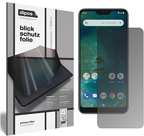 dipos I Blickschutzfolie matt kompatibel mit Xiaomi Mi A2 Lite Sichtschutz-Folie Display-Schutzfolie Privacy-Filter von dipos
