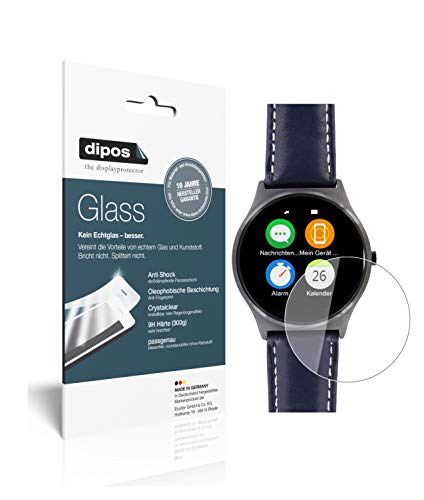 dipos I Displayschutz klar kompatibel mit Uhr 50.5 mm Durchmesser Schutzfolie 9H Anti-Shock von dipos