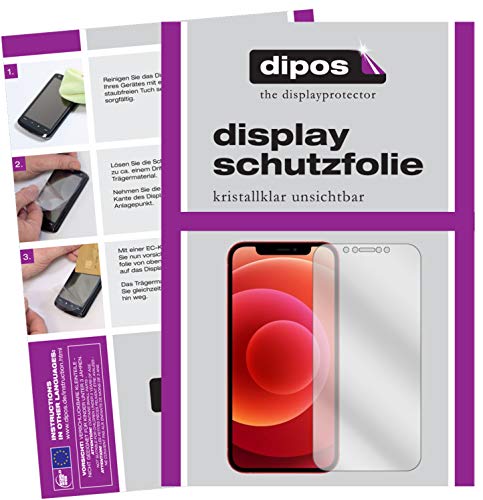 dipos I Schutzfolie kompatibel mit Apple iPhone 12 Mini Displayschutz-Folie klar von dipos