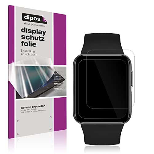 dipos I Schutzfolie kompatibel mit GRV Smartwatch Displayschutz-Folie klar (Kleiner als das Glas, da Dieses gewölbt ist) von dipos