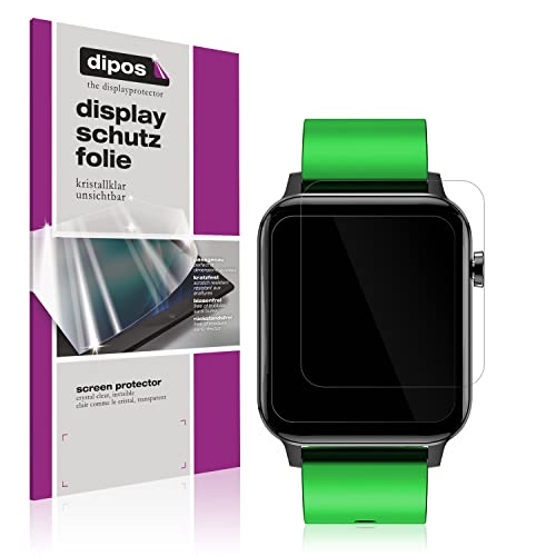 dipos I Schutzfolie kompatibel mit Judneer 1,4 Zoll Smartwatch Displayschutz-Folie klar (Kleiner als das Glas, da Dieses gewölbt ist) von dipos
