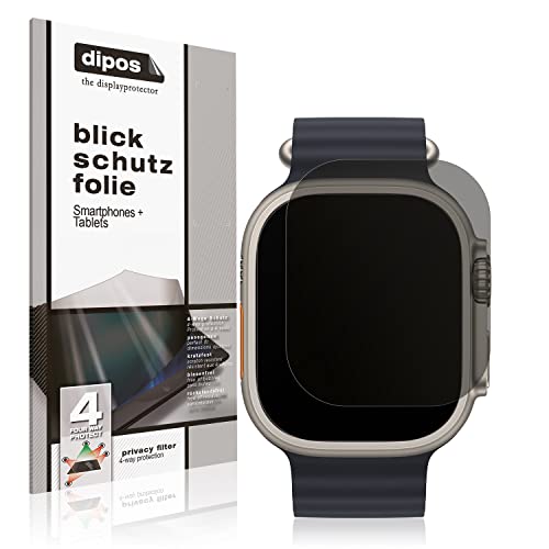 dipos I Sichtschutz-Folie matt kompatibel mit Apple Watch Ultra Blickschutzfolie Display-Schutzfolie Privacy-Filter von dipos