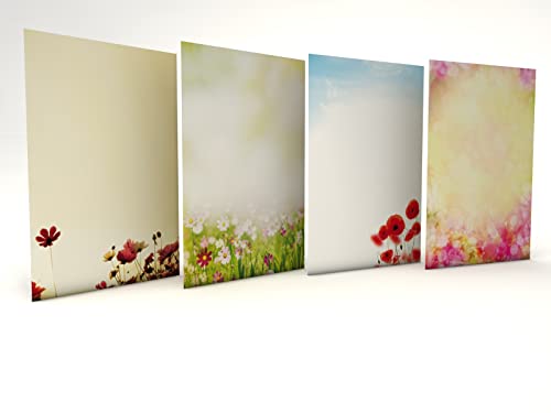 Briefpapier-Set | Best of Blumen-Motivpapiere | 20 Motive zu je 5 Blatt florales Briefpapier DIN A4 von dirxbuschinger