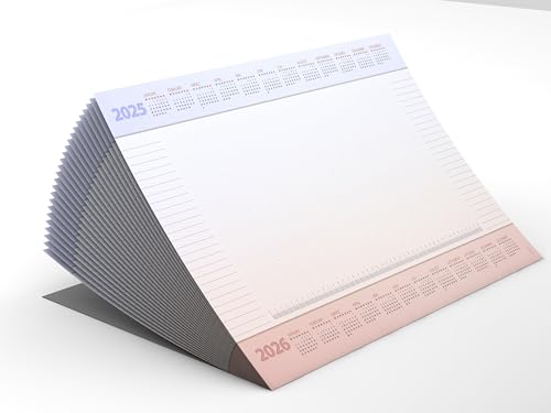 Schreibtischunterlage "Desktop Assistent AMBIENT" aus Papier DIN A2 mit Schutzleiste | Kalendarium, viele praktische Features | 25 Blatt | Notiz Unterlage | mit extra Kalenderblatt von dirxbuschinger
