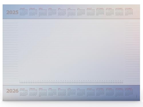Schreibtischunterlage "Desktop Assistent VERLAUF" aus Papier DIN A2 | Kalendarium, viele hilfreiche, praktische Features | 25 Blatt | Notiz Unterlage | mit extra Kalenderblatt (Motiv Farbverlauf) von dirxbuschinger