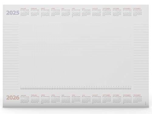 Schreibtischunterlage "Desktop Assistent White" aus Papier DIN A2 | Kalendarium 2025 und 2026 | viele praktische Features | 25 Blatt | Notiz Unterlage | + extra Kalenderblatt von dirxbuschinger