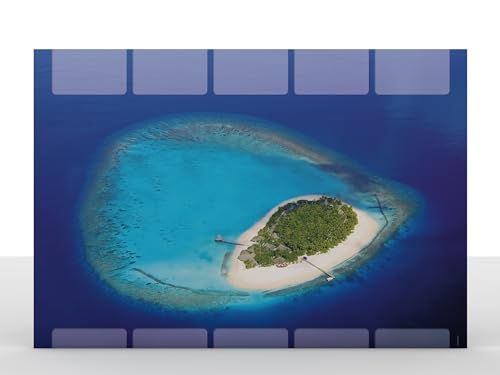 Schreibtischunterlage aus Papier DIN A2 | Abreißblock | Design „Malediven Trauminsel" | 25 Blatt Schreibtischunterlage A2 | Motivpapier | Notiz Unterlage | paperandpicture von dirxbuschinger