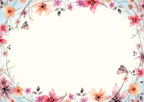 Schreibtischunterlage aus Papier DIN A2 | Abreißblock | Design "Frühlingsreigen" | 25 Blatt | Notiz Unterlage | mit extra Kalenderblatt | Schutzleiste optional (mit transparenter Schutzleiste) von dirxbuschinger