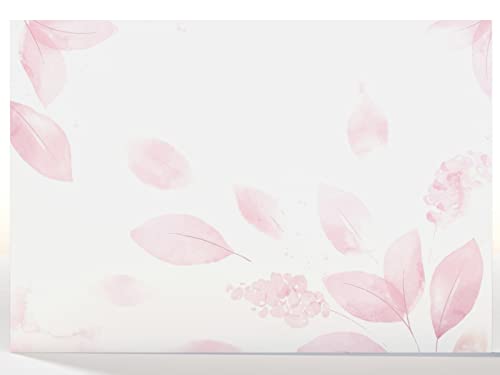 Schreibtischunterlage aus Papier DIN A2 | Abreißblock | Design"Pastel Leaves" | 25 Blatt | Notiz Unterlage | mit extra Kalenderblatt | optional mit Schutzleiste (mit transparenter Schutzleiste) von dirxbuschinger