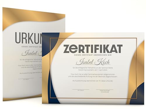 Urkundenpapier "GOLDEN CIRCLE" | beidseitig mit 2 Designs | für Urkunden, Zertifikate | DIN A4 190g/qm | kostenlose Druckvorlagen | modernes Design | Blanko Urkunde (10) von dirxbuschinger