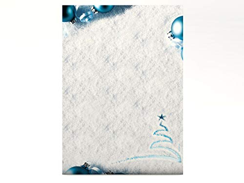 Weihnachtsbriefpapier | Spuren im Schnee | 20 Blatt weihnachtliches Motivpapier DIN A4 | Briefpapier von dirxbuschinger