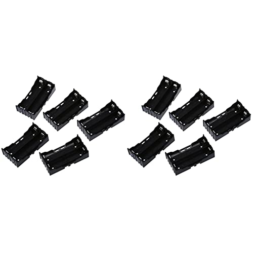dissot 10 Stueck Kunststoff 2 x 3.7V 18650 4-Pin Batterie Halter - Schwarz von dissot