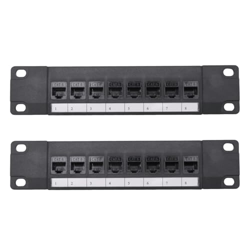 dissot 2X 8 Port Straight-Through CAT6 Patchpanel RJ45 Netzwerkkabel Adapterbuchse Ethernet Verteilerrahmen von dissot