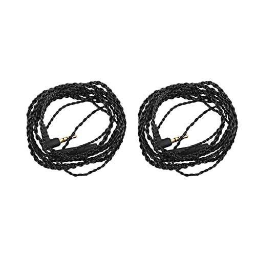 dissot 2X Kopfhörer Audio Kabel Reparatur 3,5 mm Klinkenbuchse DIY Ellenbogen Kopfhörer 4 Kupferkern Draht mit Mikrofon Lautstärkeregler (Schwarz) von dissot