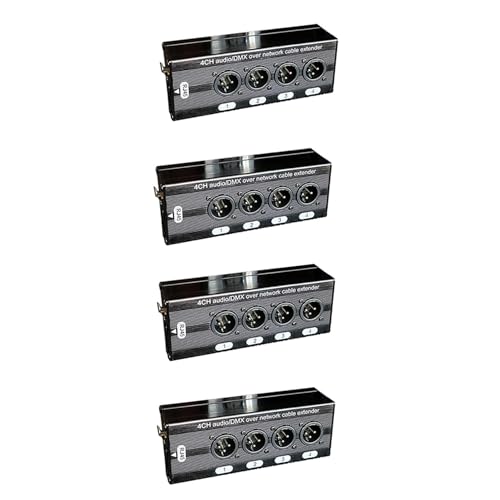 dissot 4 Stück 4-Kanal-3-Pin-XLR-Audio- und -über-Netzwerk-Kabel-Extender, DMX512-Netzwerk-Signal-Extender, Männlich von dissot