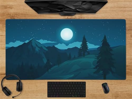 Gaming Mouse Pad, 1500x800x2mm XXL Mousepad, Large Non-Slip Desk Pad, Improved Precision and Speed, Mouse Mat Suitable for Office, Gamer, Home (Night Moon) von ditlvy