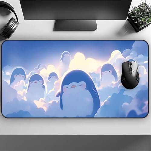 Gaming Mouse Pad, 1500x800x2mm XXL Mousepad, Large Non-Slip Desk Pad, Improved Precision and Speed, Mouse Mat Suitable for Office, Gamer, Home (Penguin Family) von ditlvy