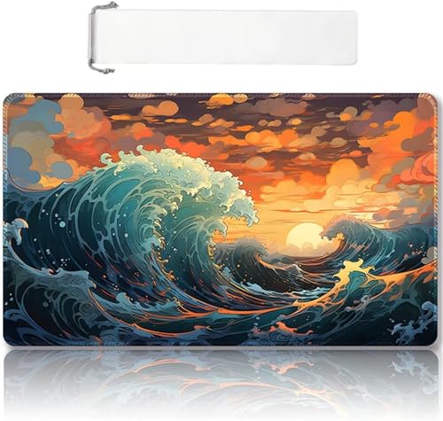 Gaming Mouse Pad, 1500x800x2mm XXL Mousepad, Large Non-Slip Desk Pad, Improved Precision and Speed, Mouse Mat Suitable for Office, Gamer, Home (Sea Waves) von ditlvy
