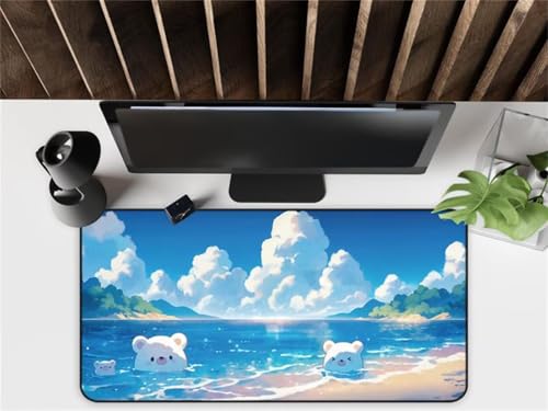 Gaming Mouse Pad, 1500x800x3mm XXL Mousepad, Large Non-Slip Desk Pad, Improved Precision and Speed, Mouse Mat Suitable for Office, Gamer, Home (Beach Sea Sky) von ditlvy