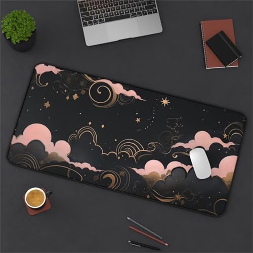 Gaming Mouse Pad, 600x400x2mm XXL Mousepad, Large Non-Slip Desk Pad, Improved Precision and Speed, Mouse Mat Suitable for Office, Gamer, Home (Pink Black Cloud) von ditlvy