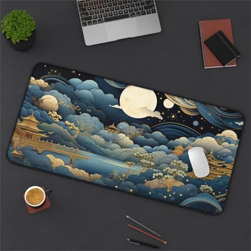 Gaming Mouse Pad, 600x400x3mm XXL Mousepad, Large Non-Slip Desk Pad, Improved Precision and Speed, Mouse Mat Suitable for Office, Gamer, Home (Moon Night View) von ditlvy